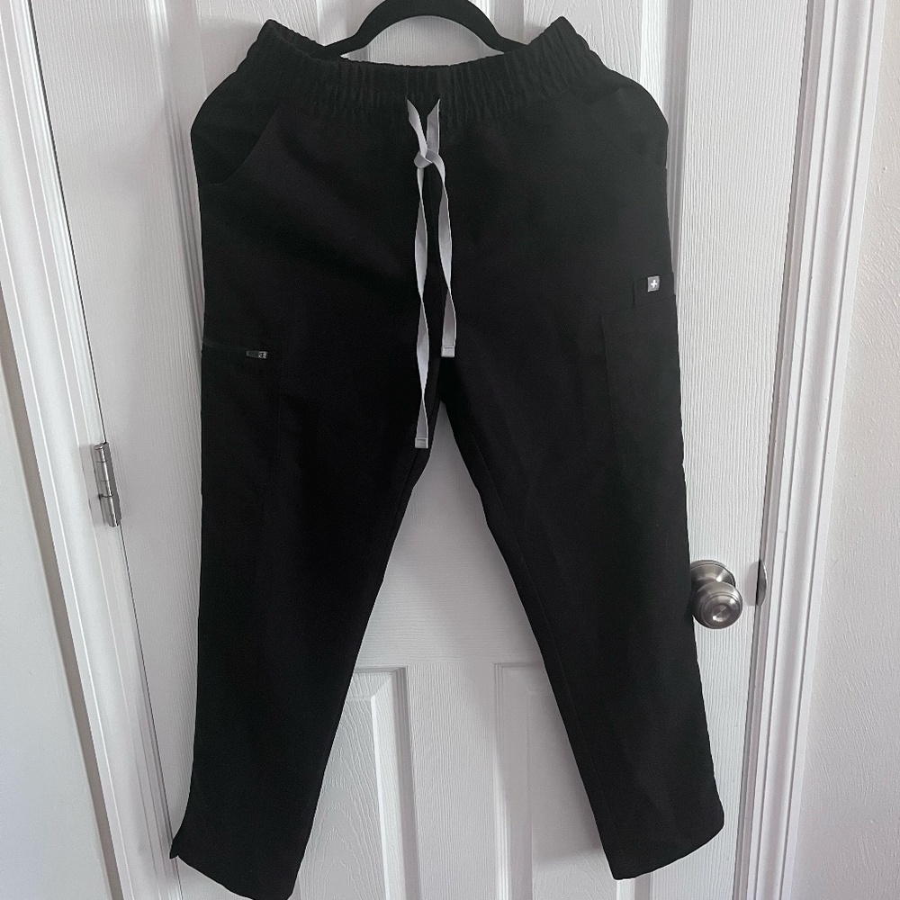 Black FIGS Women's XS Scrub Pants High Waisted Dowa